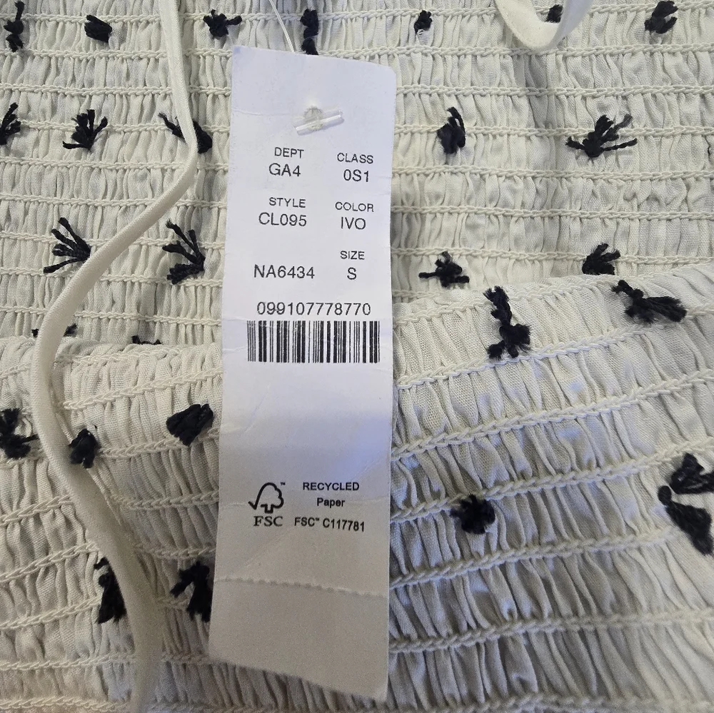 J. Crew Catania Crinkle Sun Dress Ivory Women's Medium New‎ NWT Smocked 2025